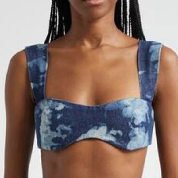 Orire "Bubi" Denim Crop Top - Picture 1 of 3
